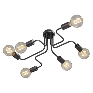 Люстра потолочная «Лабиринт» V4196-1/6PL, 6 ламп, 15 м², цвет чёрный