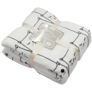 Плед «Баюн» 140x200 см фланель цвет белый/чёрный