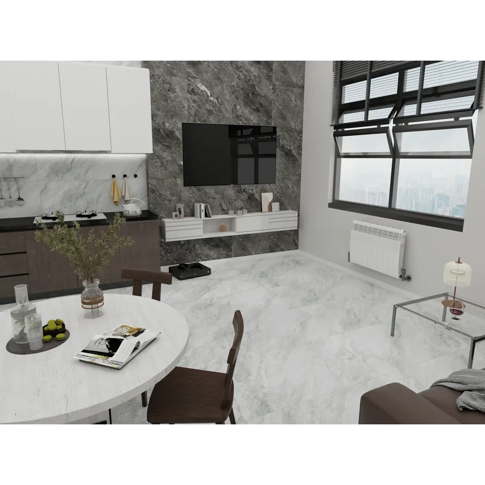 Глазурованный керамогранит Duna Scion Grey Reflex Punch 60x120 см 1.44 м² лаппатированный цвет серый STLM-2008281 - Вид №3