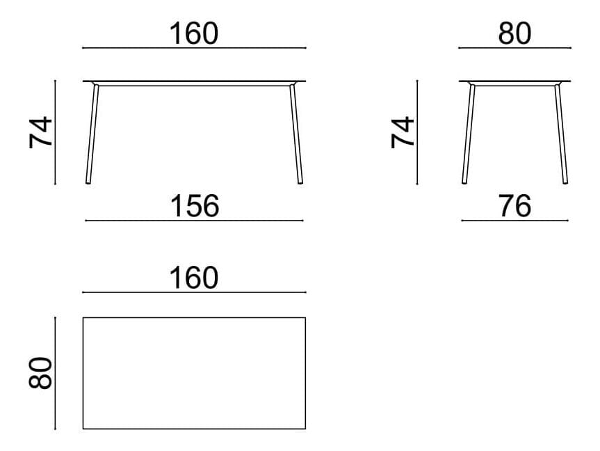 Металлический прямоугольный садовый стол Arper Onemm ARCH-00105400 - Вид №10