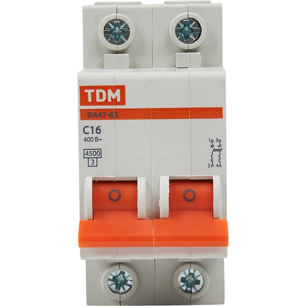 Автоматический выключатель TDM Electric ВА47-63 2P C16 А 4.5 кА SQ0218-0011 STLM-2176129 - Вид №2