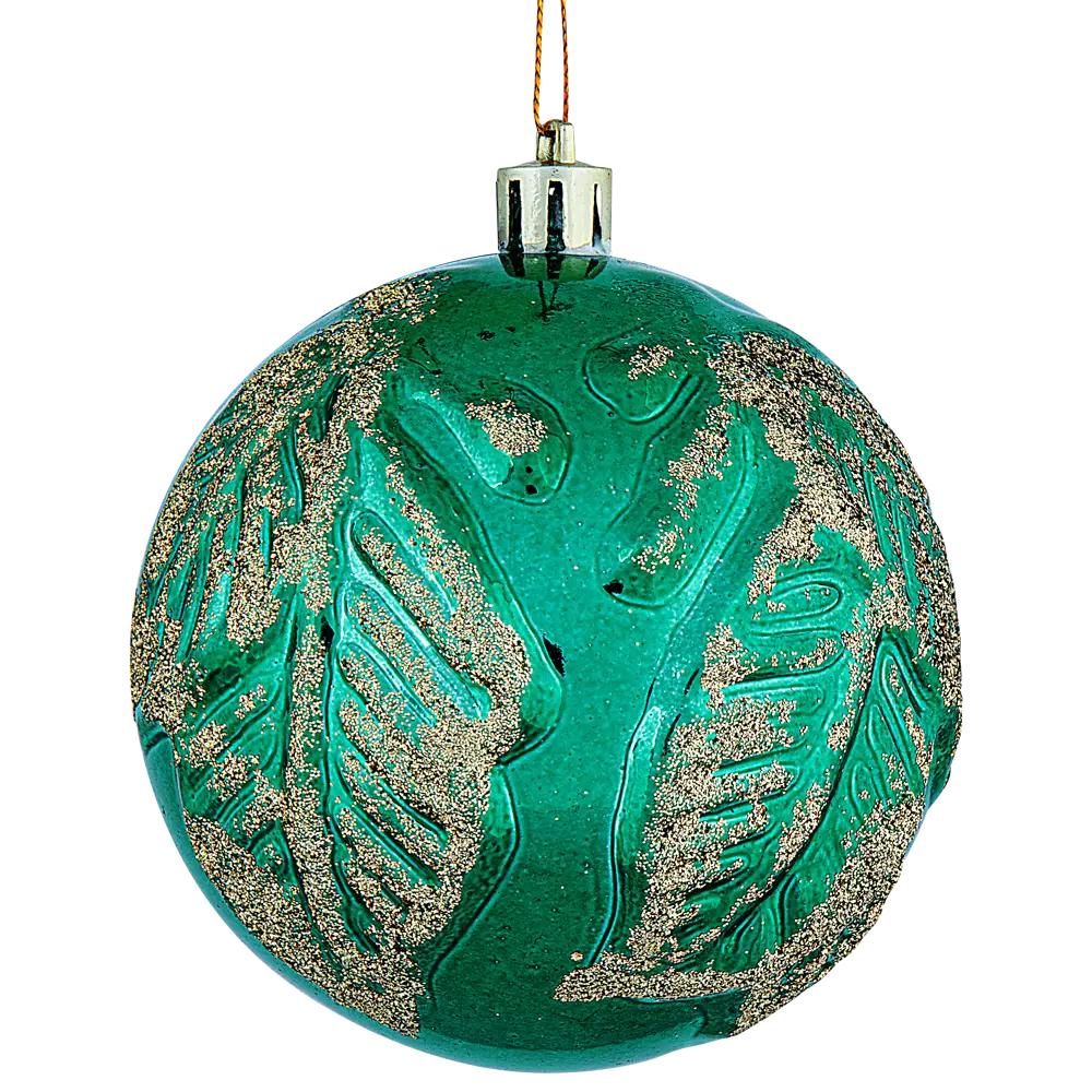 85156506 Елочный шар «Изгибы» ø8 см пластик зеленый STLM-0952140 Santreyd  - Вид №1