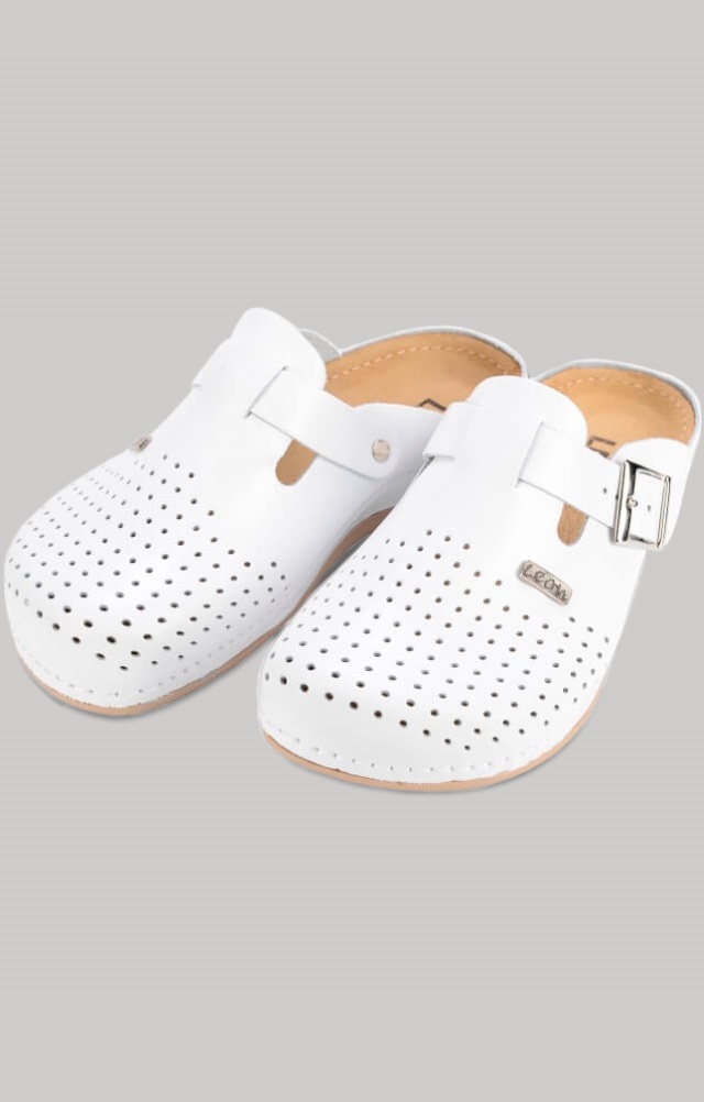 61964 Сабо "Leon" мужские белые LEON  Медицинская обувь  размер 45  - Вид №1