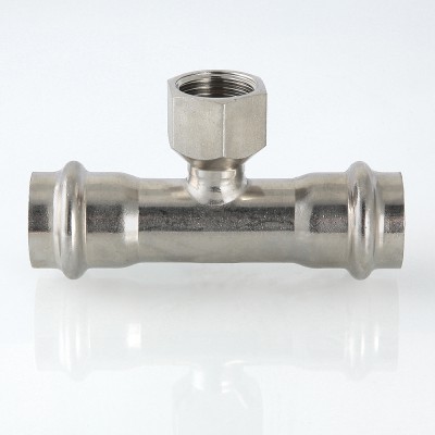 VTi.932.I.540654 Фитинг из нержавеющей стали – пресс-тройник с внутренней резьбой Valtec 54 мм х 1"  - Вид №4