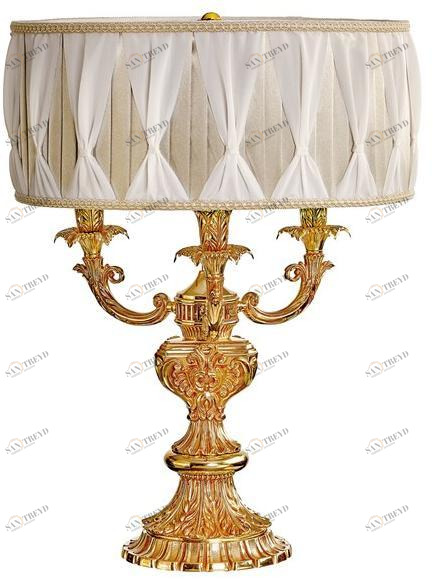 Possoni Illuminazione Настольная лампа из французского золота с абажуром Caesar 798/l3