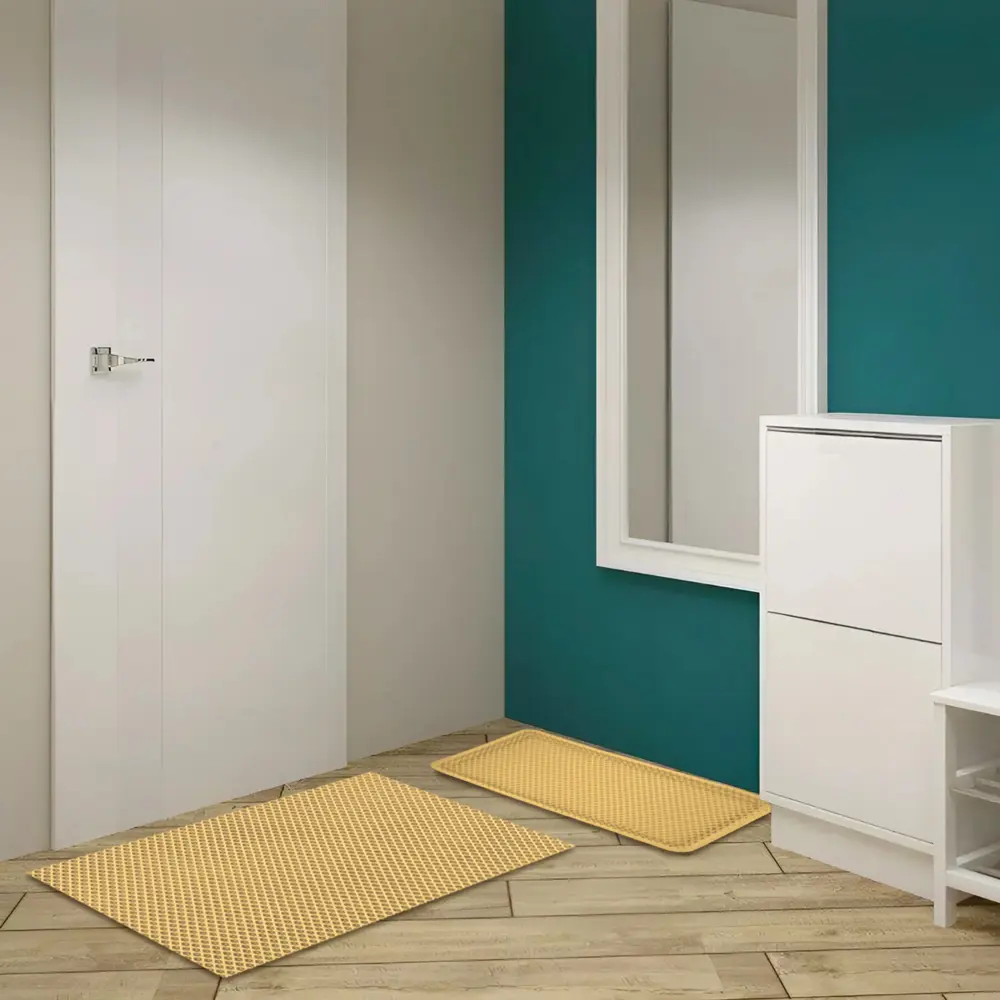 Коврик грязезащитный ЭВА Ромб 68x120 см цвет бежевый 89407937 STLM-2083292 Santreyd 