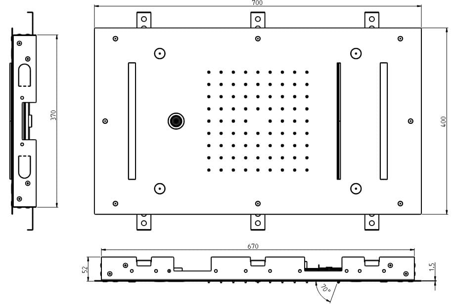 Потолочная душевая головка с 4 струями из нержавеющей стали Rubinetterie Frattini душевые ARCH-00102066 - Вид №3