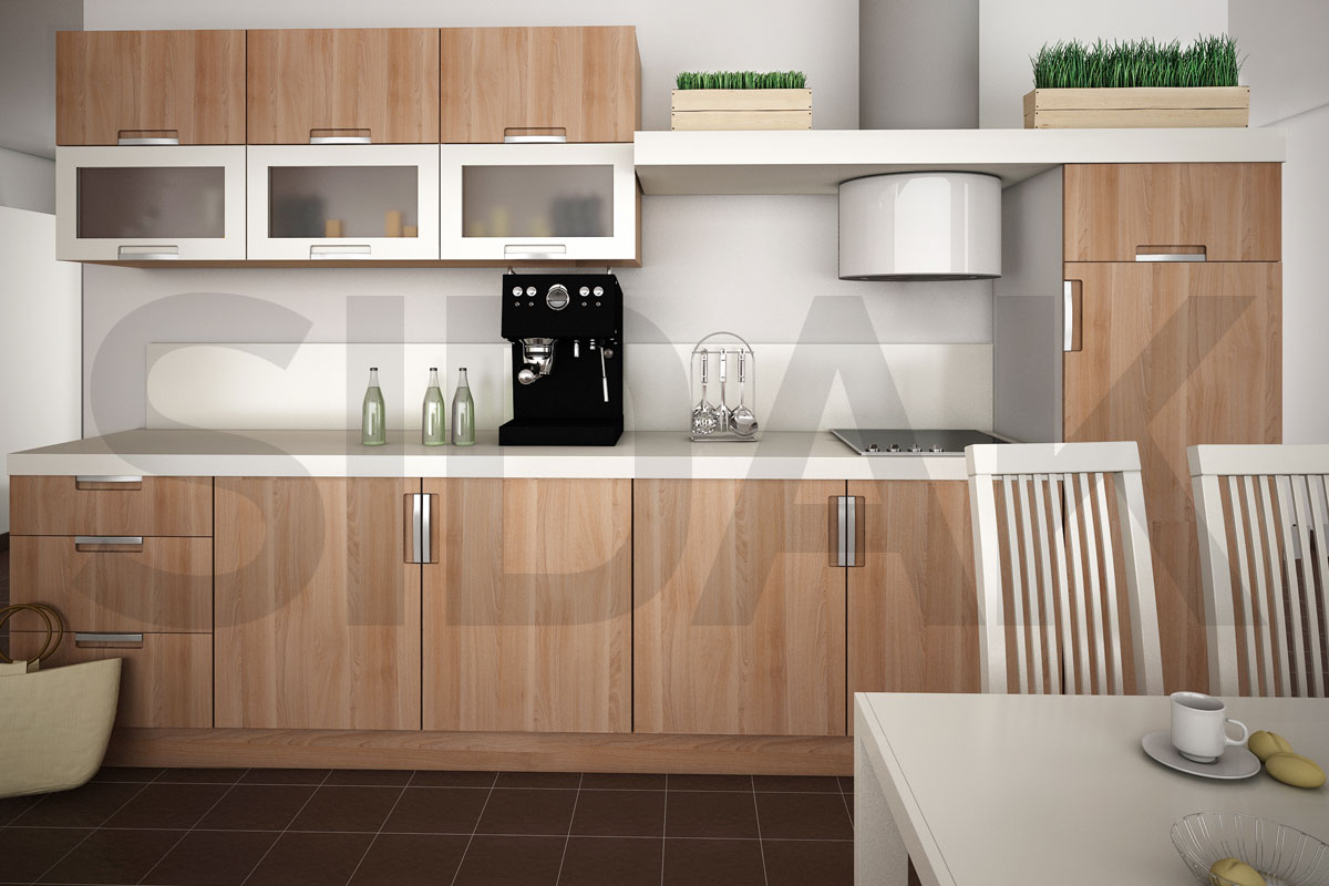 Фасады для кухни Модерн Фрезеровка «Билд» Венге 101 SIDAK SIST632-13453 - Вид №1