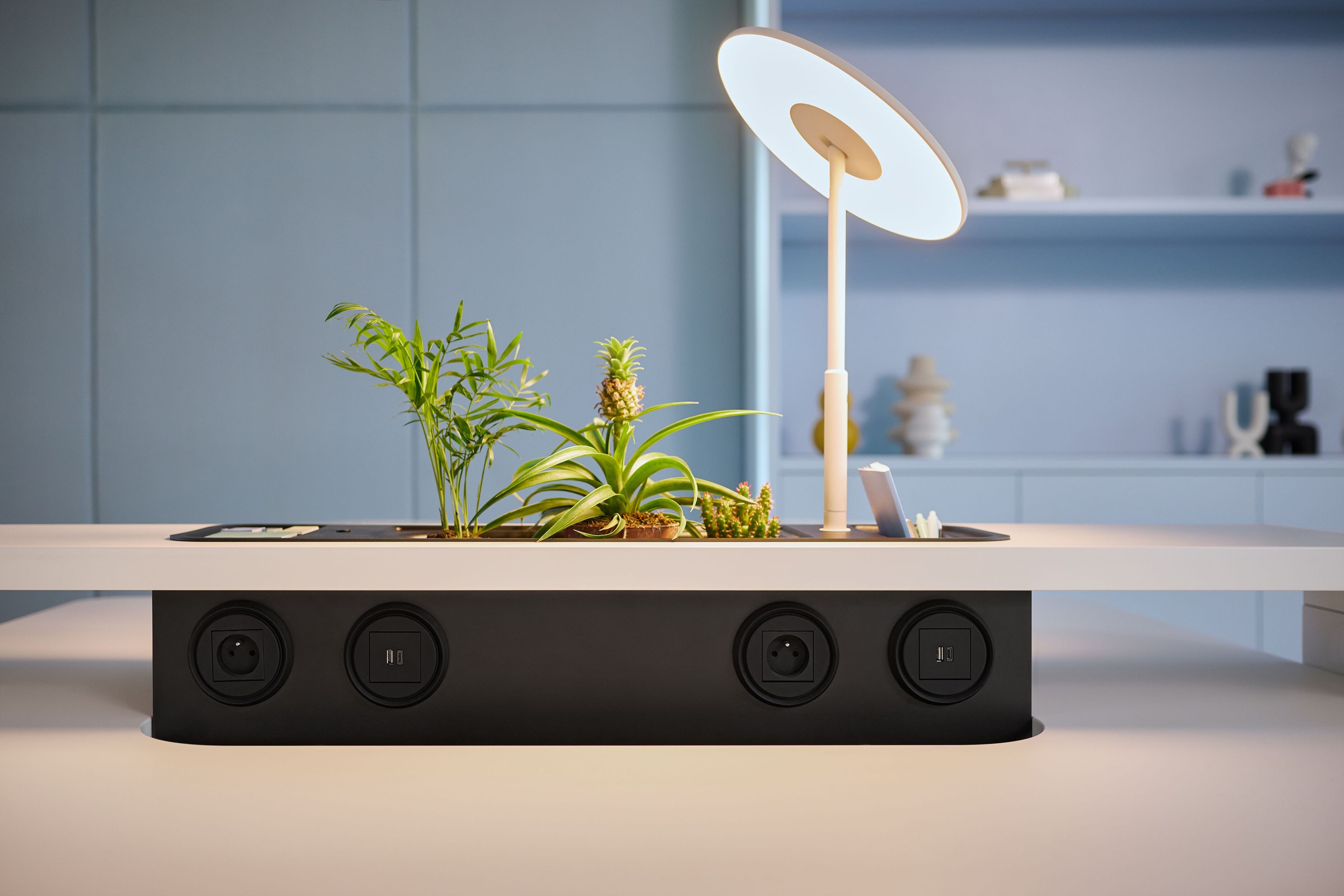 Прямоугольный стол для совещаний с электрической розеткой Mikomax Smart Office Hushoffice ARCH-00008619 - Вид №5