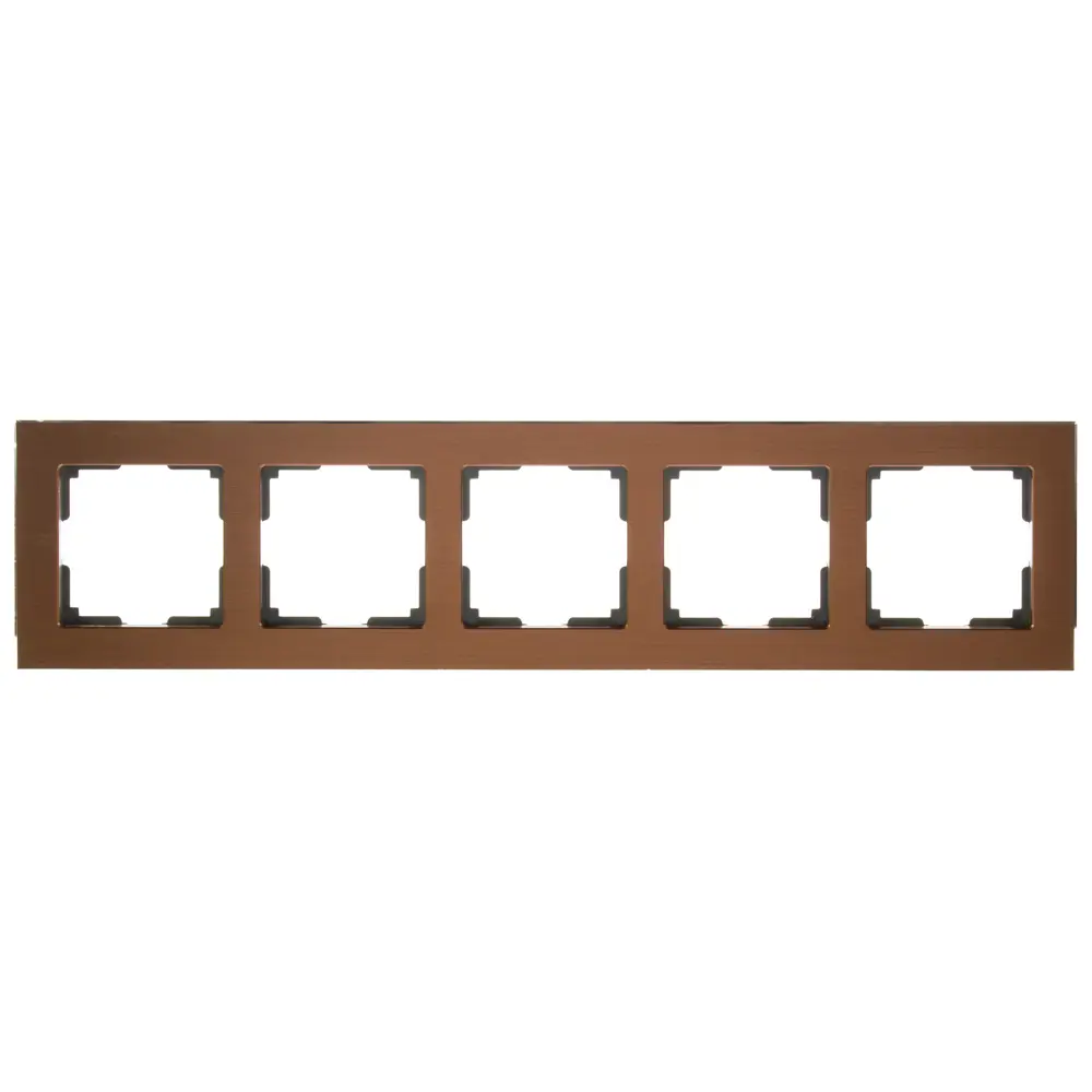 Рамка для розеток и выключателей Werkel Aluminium 5 постов, цвет коричневый STLM-2063056