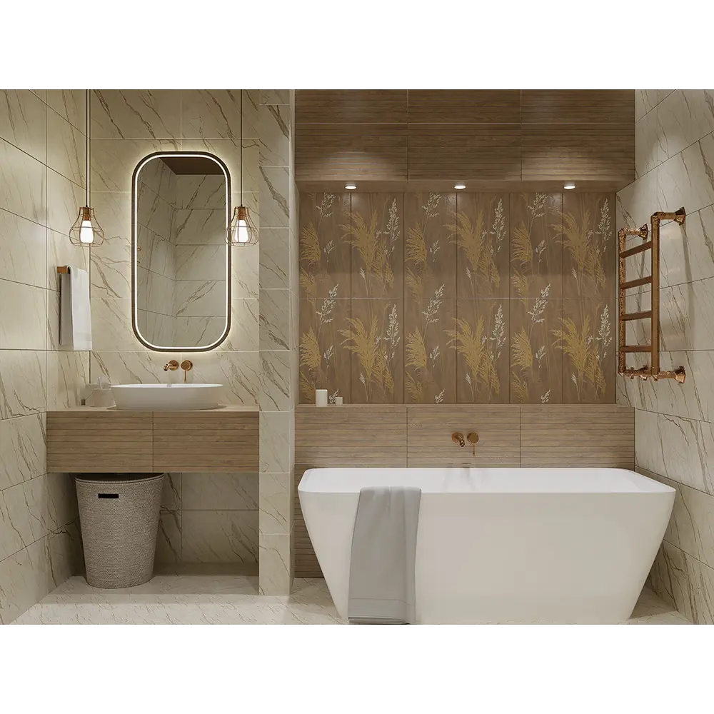 87121373 Декор настенный Azori Forest Pampas 2 31.5x63 см матовый цвет бежевый STLM-0948921  - Вид №3