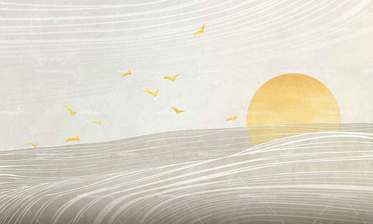 Carta da parati PVC free, eco-friendly, lavabile WallPepper SUNSET WAVES ARCH-00037143 - Вид №1