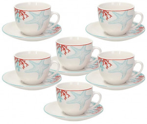 Набор чайных пар Metropol Alyssa 260 мл - 6 шт.