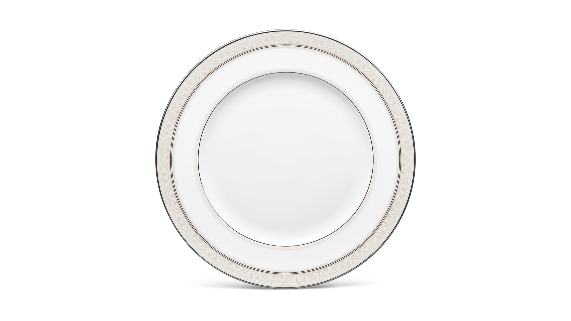 10665425 Noritake Набор из 6 тарелок обеденных Noritake "Монтвейл, платиновый кант" 27см Фарфор костяной  - Вид №2