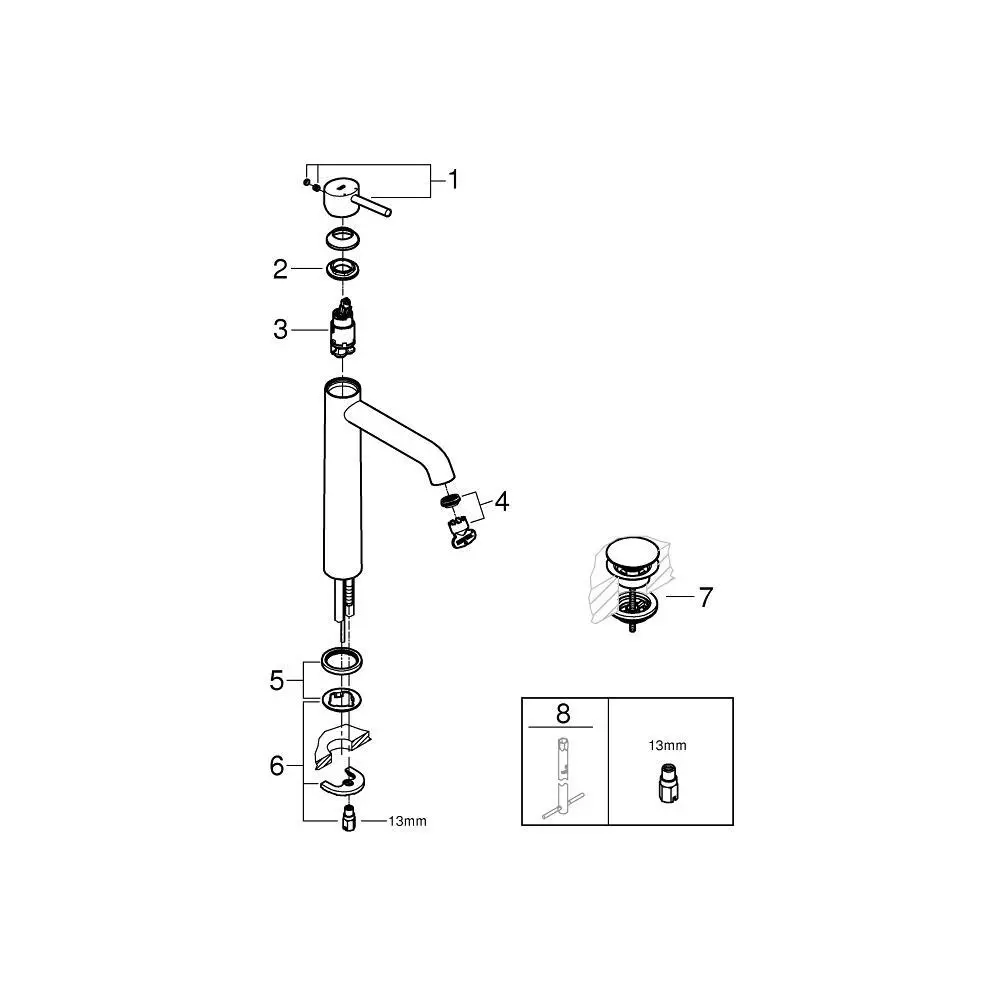 Смеситель для раковины Grohe Clova Classic однорычажный размер XL цвет хром STLM-2025003 - Вид №4