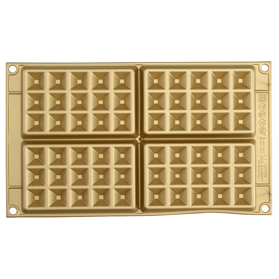 26.155.63.0065 Форма для приготовления вафель waffel classic силиконовая золотая Silikomart  - Вид №5