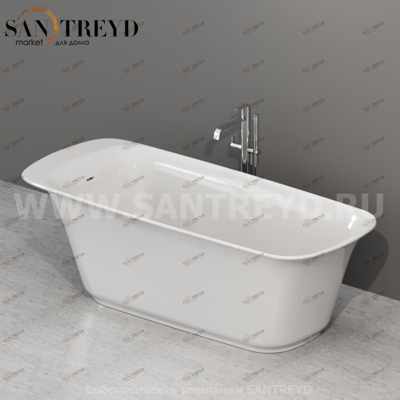 VA189BI; VA189CR; VA087 Ванна свободностоящая белая в комплекте с сифоном хром Globo Ceramica Globo RELAIS VA189BIVA189CRVA087