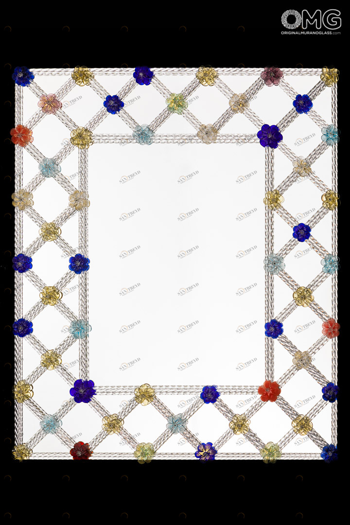 3643 ORIGINALMURANOGLASS Венецианское зеркало Клаудий - муранское стекло OMG  см 