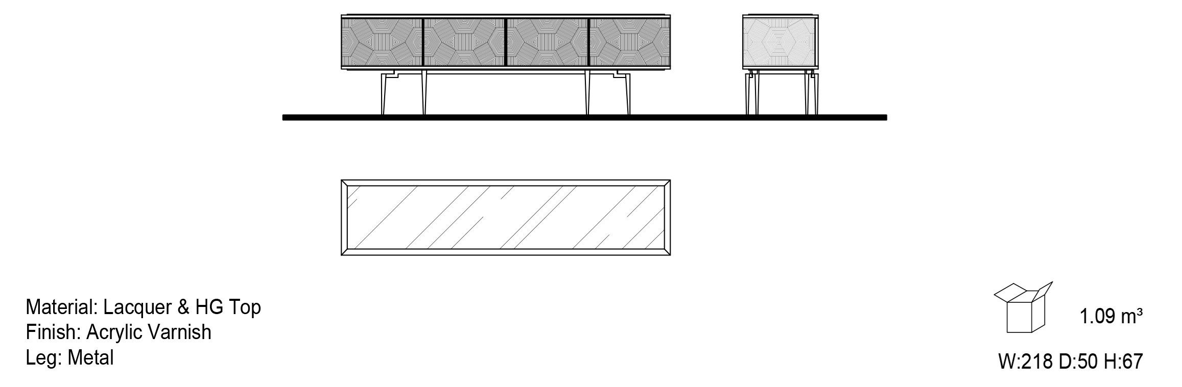 Деревянный шкаф для телевизора с распашными дверцами Mobi Nikea ARCH-00033530 - Вид №3
