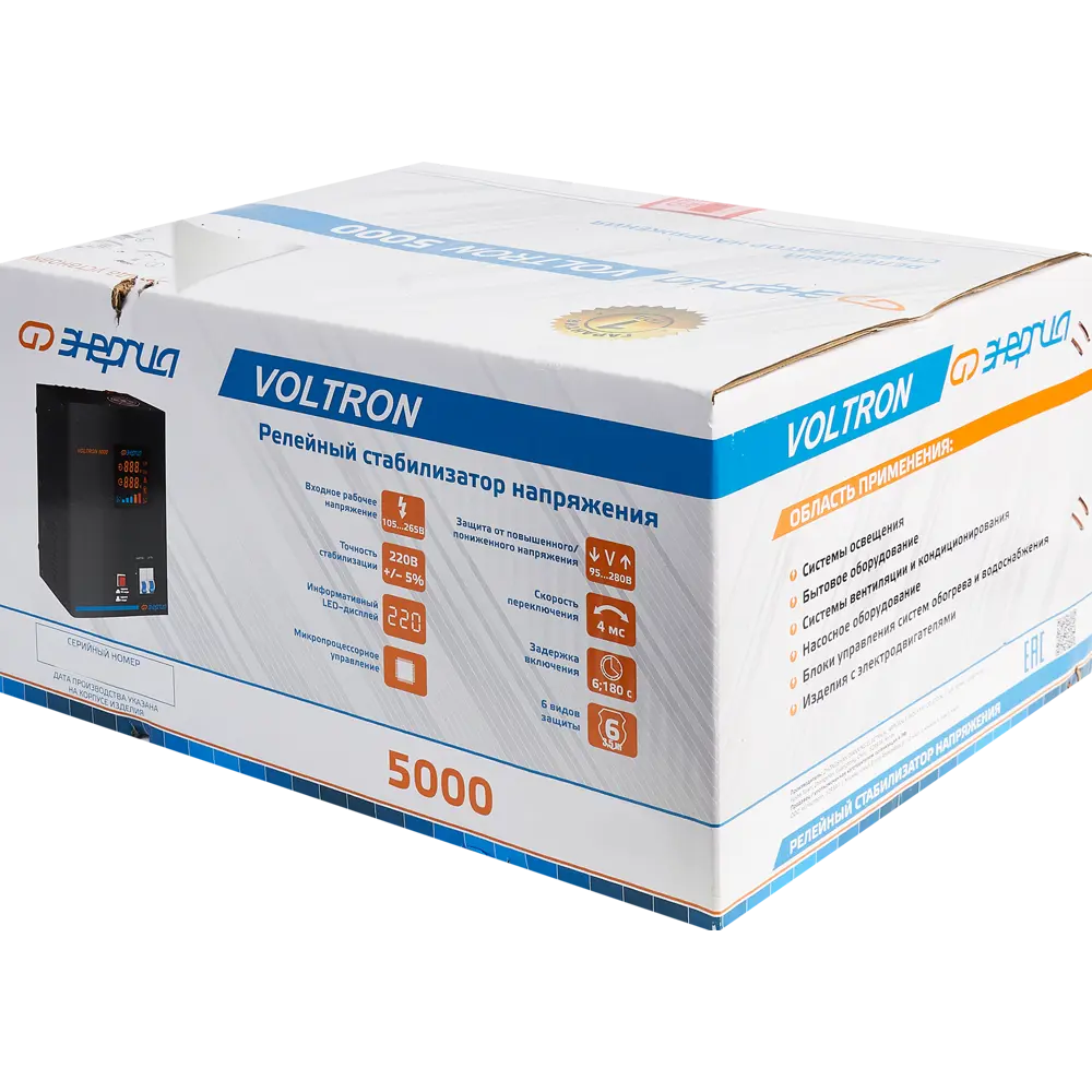 Стабилизатор напряжения Энергия Voltron-5000 4 кВт Santreyd STLM-2002322 - Вид №6