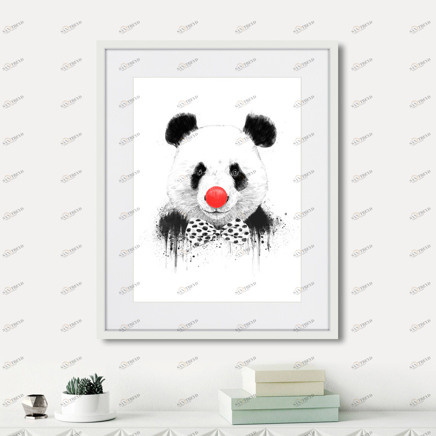 Картина в раме 52х42 см Panda Clown КАРТИНЫ В КВАРТИРУ  264332 Белый;красный;черный;разноцветный 