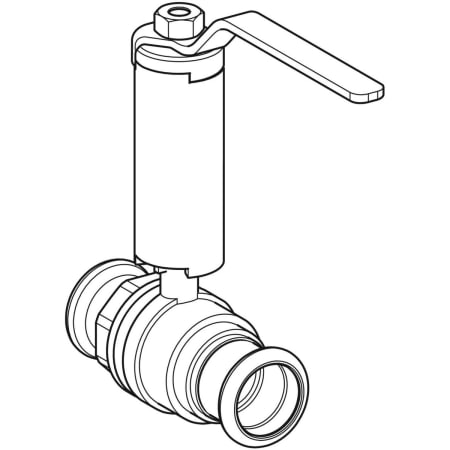 GEBERIT 94967 Шаровой кран Geberit Mapress, NPW, с рукояткой с уступом  - Вид №1