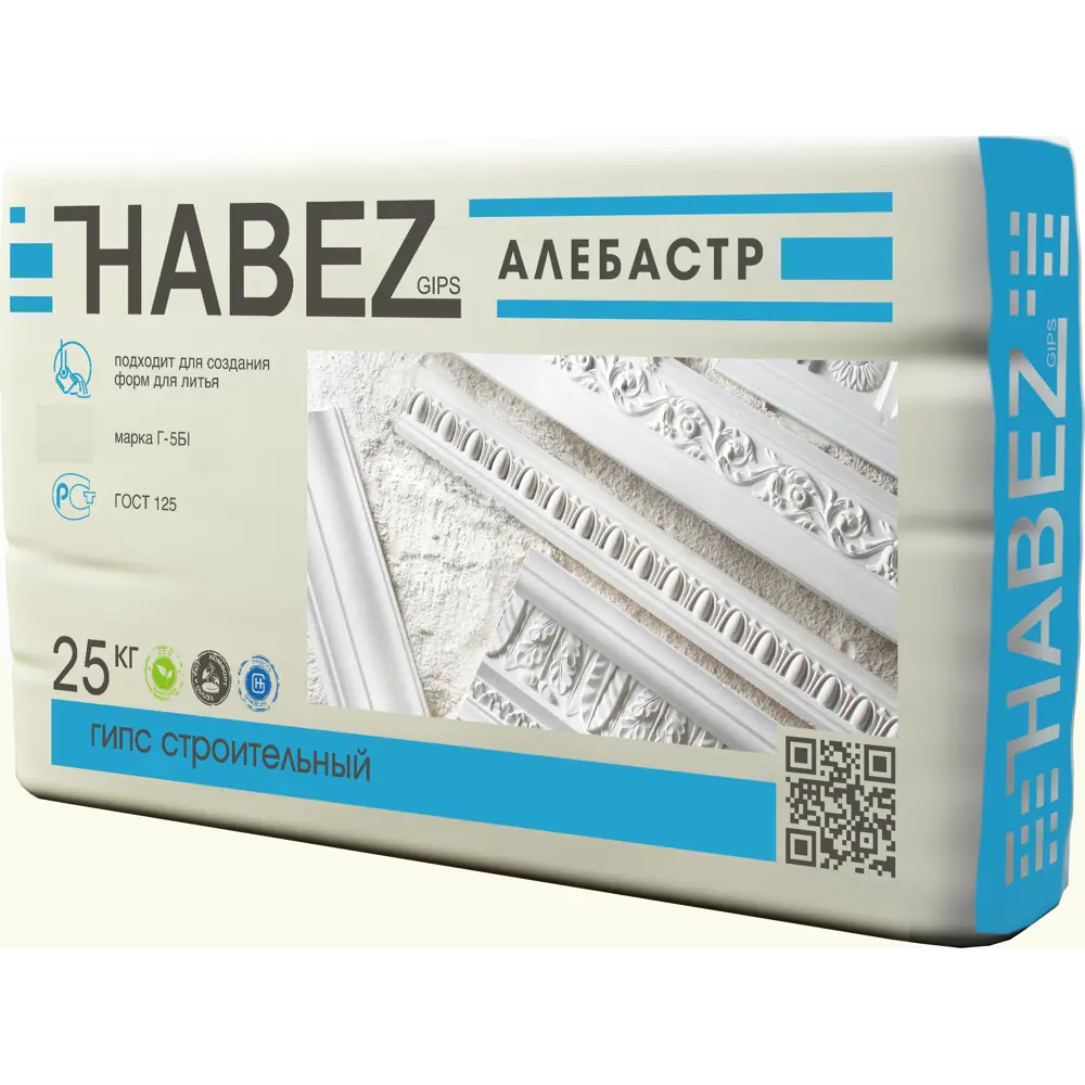 Гипс строительный Алебастр Habez Г-5 БI 25 кг 11870458 STLM-2115190 