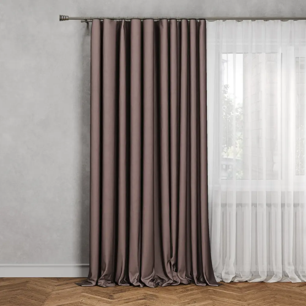 AMORE MIO Штора «Замша» бежевая 160×260 см с велюровым эффектом 82331493 STLM-0024714