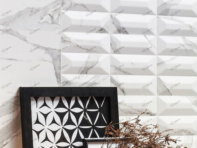 CERAMICA SANT'AGOSTINO Объемная белая плитка для стен Themar sun-id-1379503