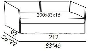 Meridiani Диван-кровать со съемным чехлом из ткани Fox sun-id-1397209 - Вид №6