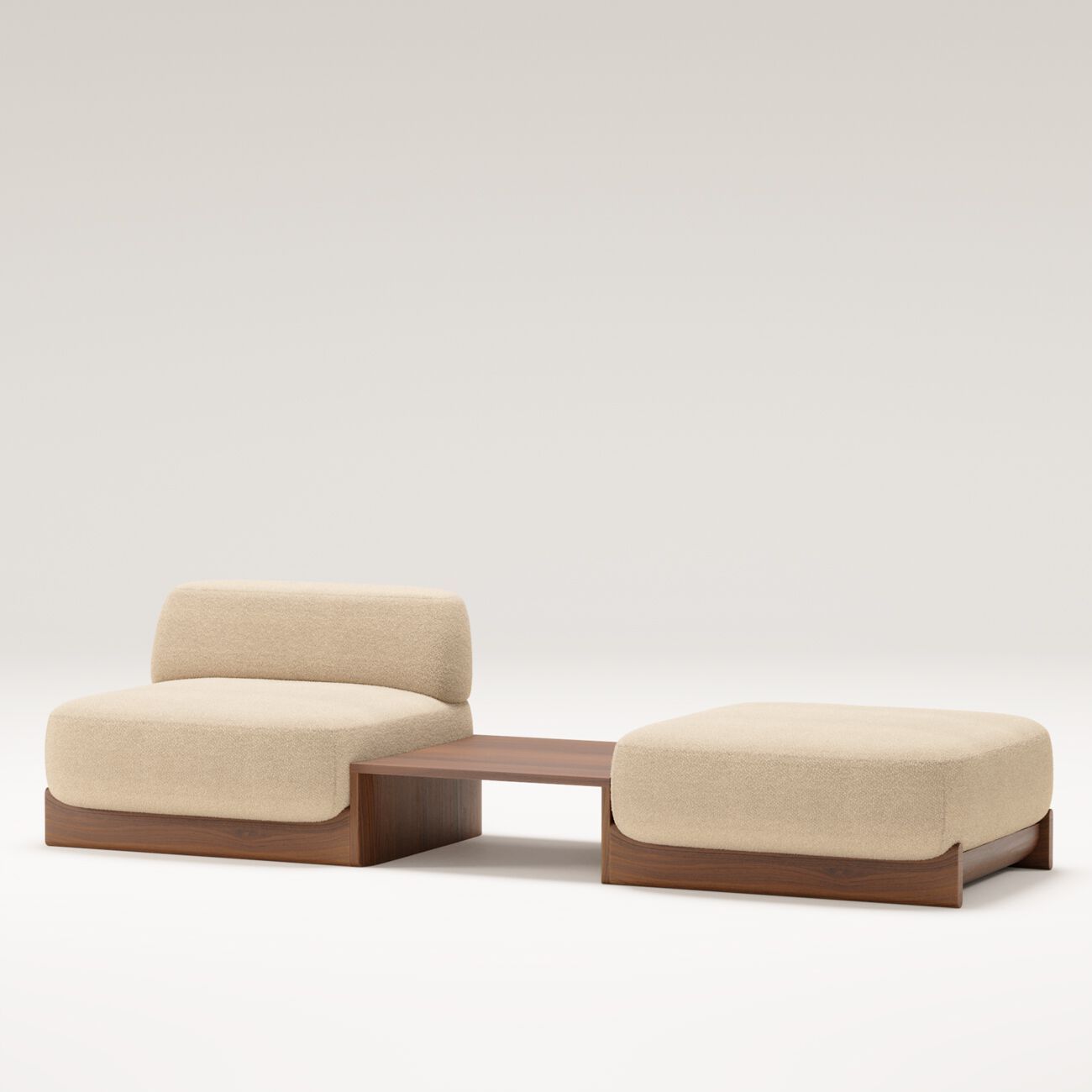 Угловой диван из ткани и ореха с шезлонгом Wewood Dome ARCH-00033638 - Вид №25