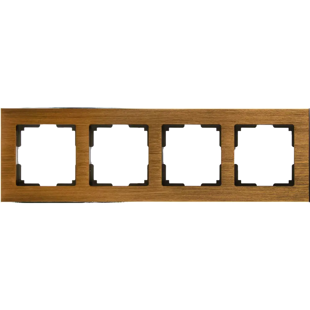 Рамка для розеток и выключателей Werkel Aluminium 4 поста, цвет коричневый STLM-2109361