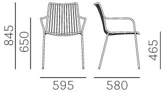 Pedrali Металлический садовый стул с подлокотниками Nolita 3656 - Вид №10