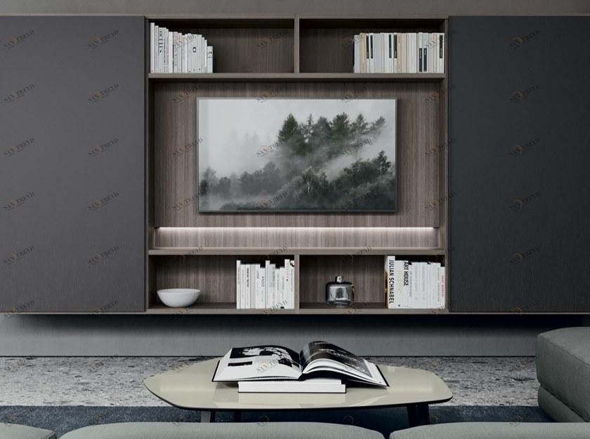 Febal Casa Лакированный подвесной книжный шкаф с подставкой под телевизор sun-id-1379632