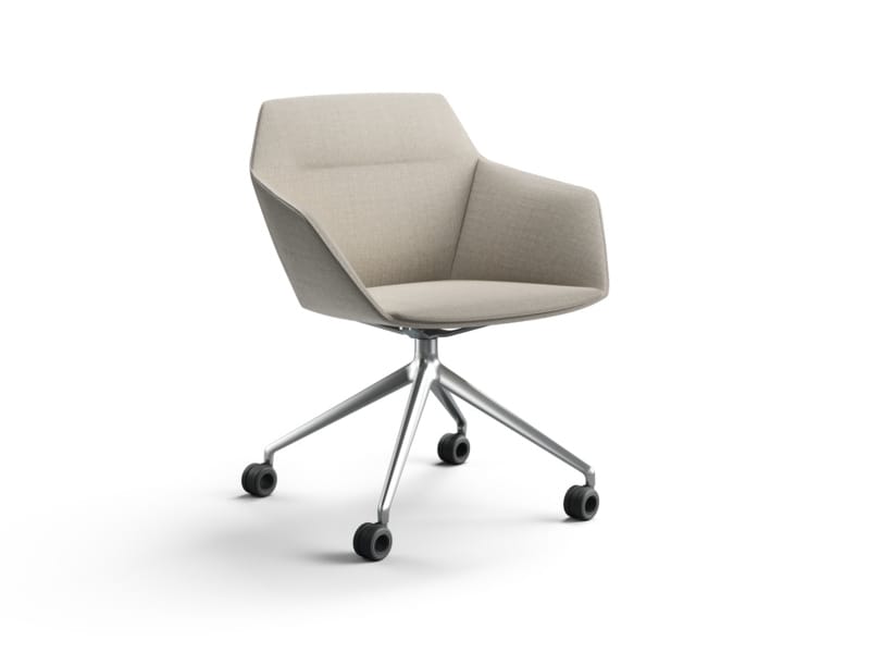 Мягкое тканевое кресло с колесами и подлокотниками Brunner ARCH-00065642