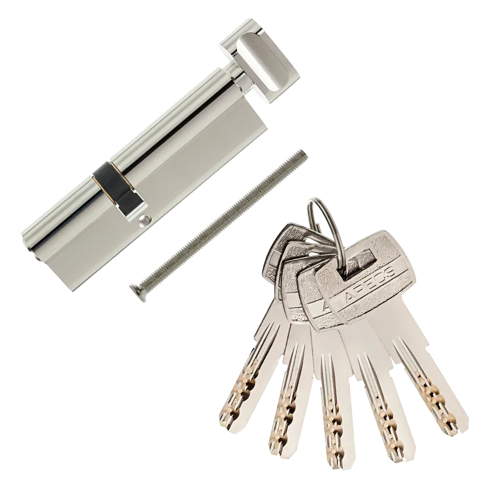 Цилиндр Apecs SM-100(40/60C)-C-NI, 40x60 мм, ключ/вертушка, цвет никель ЦИЛИНДР APECSSM-100(40/60C)-C-NI КЛ-ВЕРТ STLM-2052638 - Вид №1