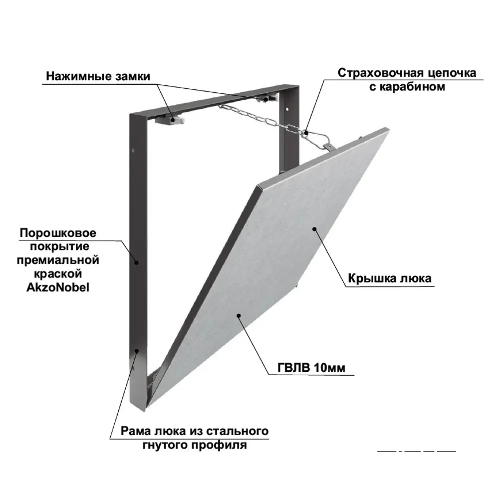 Хаммер Про: Скрытый люк под плитку с нажимным механизмом 30×30 см 89435263 STLM-1573039