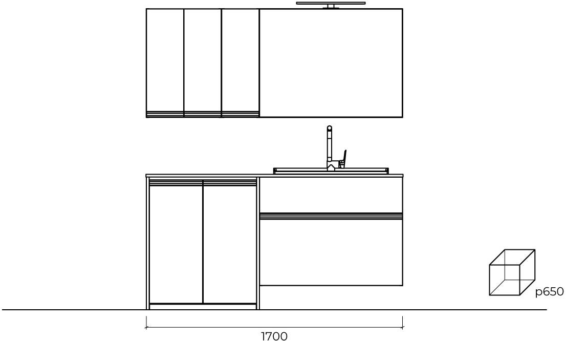 Cerasa Постирочный шкаф с раковиной для стиральной машины Regola sun-id-1460632 - Вид №3