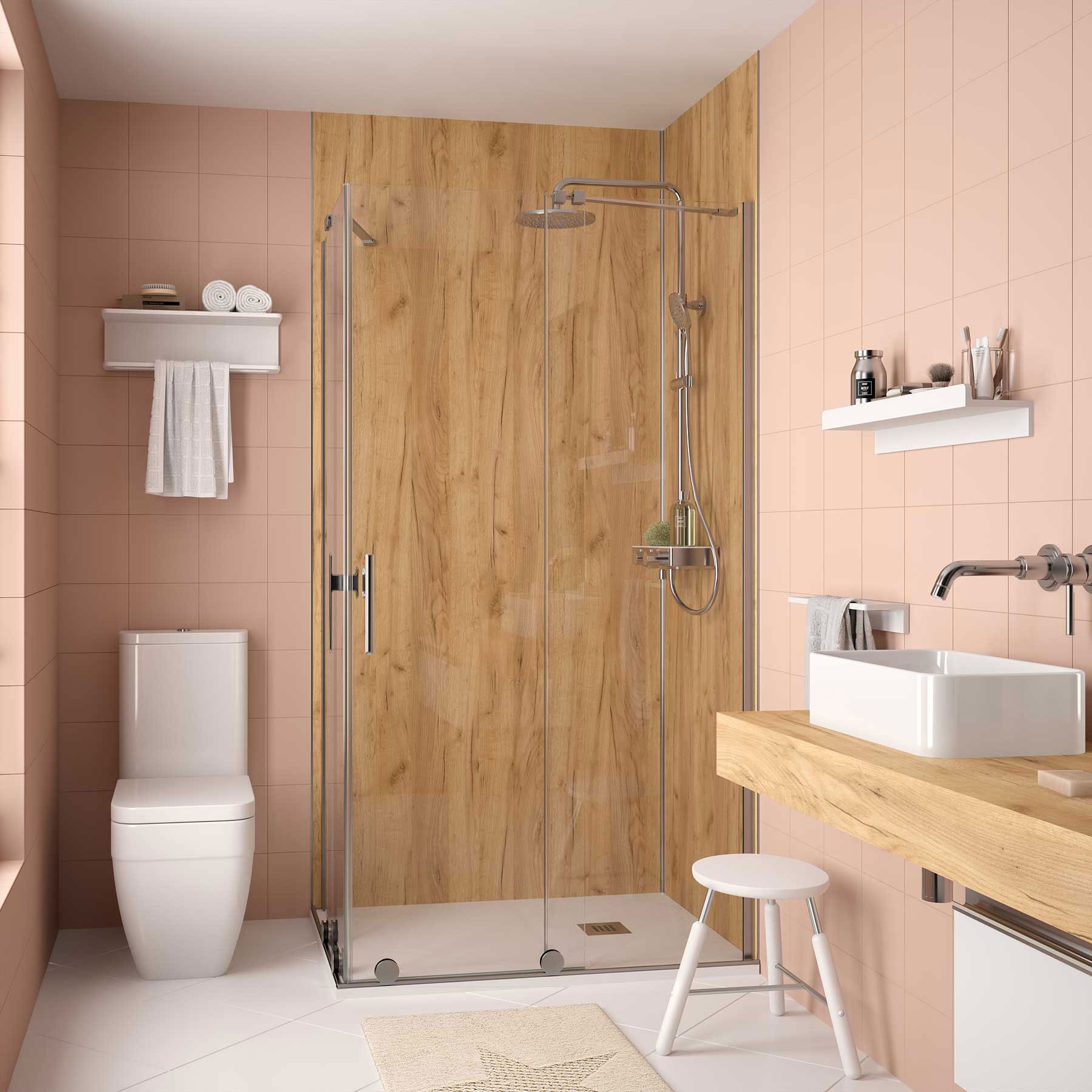 88067 SALGAR Душевая панель ATLAS африканский дуб на заказ до 799 мм