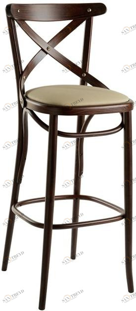 XLINE Высокий табурет из бука со встроенной подушкой Acquamarina 1321 