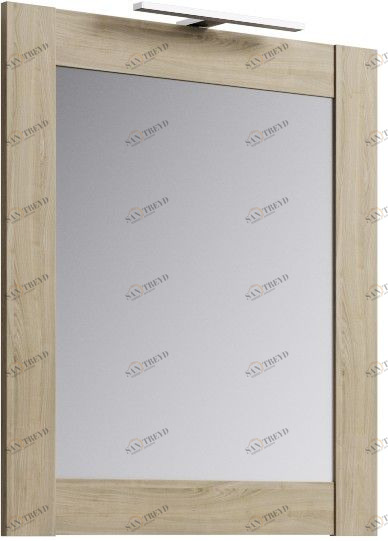 Simphony панель с зеркалом и светильником, цвет дуб сонома, Sim.02.07/DS AQWELLA Symphony sun-id-277820