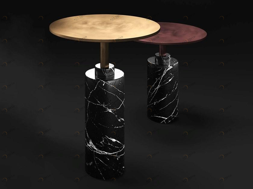 ROSSATO ARREDAMENTI Высокий журнальный столик из мрамора black marquina Home sun-id-1495729