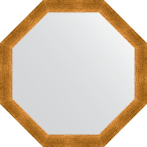 BY 3702 Зеркало в багетной раме - травленое золото 59 mm EVOFORM Octagon