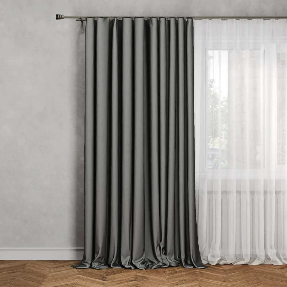 INSPIRE Teora: Элегантная штора на ленте с серым оттенком Granit 200×280 см 83321381