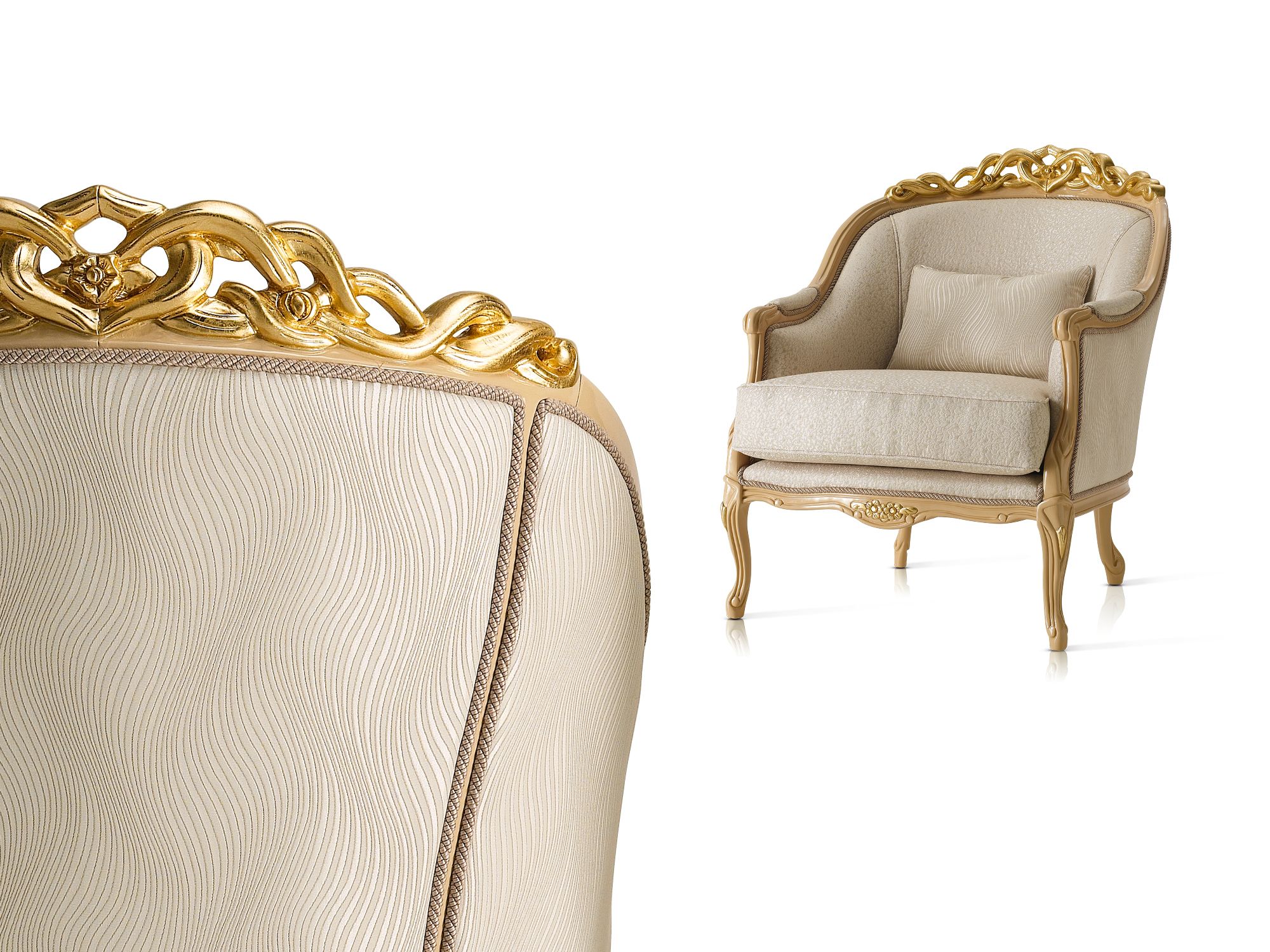 Бархатное кресло с подлокотниками A.R. Arredamenti ARCH-00093472 - Вид №1