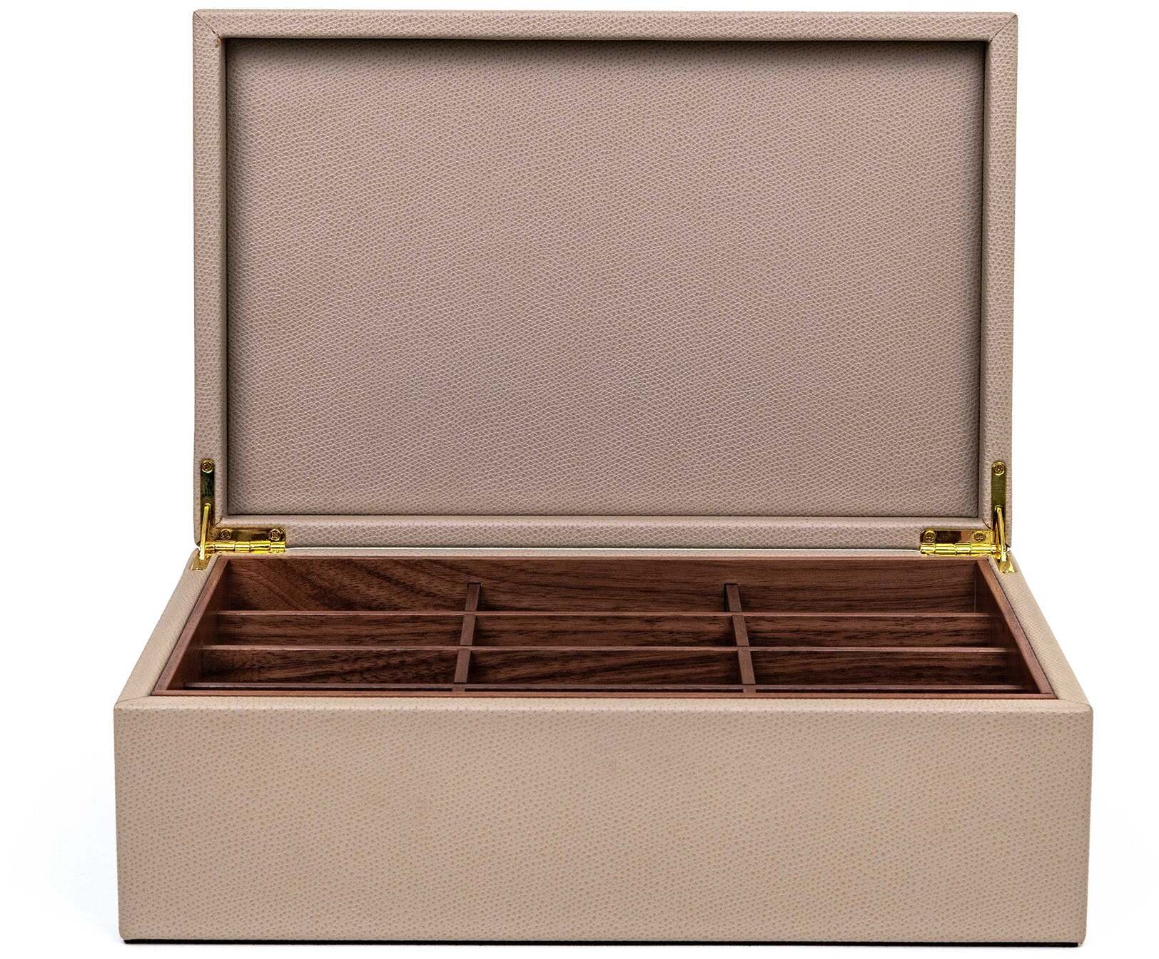 Органайзер для чайной коробки - 29X19XH10 см / тканая кожа_темно-серый