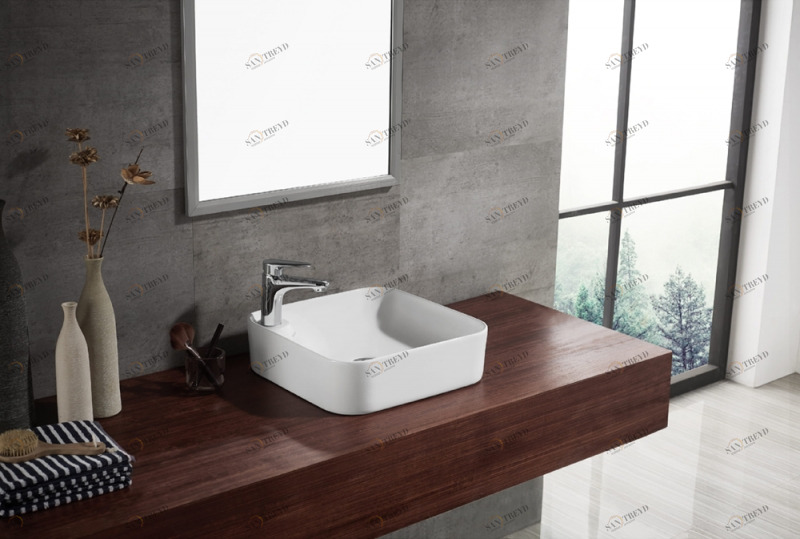 C22238W-1-ENG Накладная раковина на столешницу  овальная Bravat 