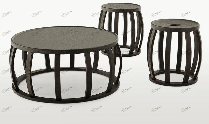 Maxalto Круглый журнальный столик из массива дерева Loto sun-id-1452236