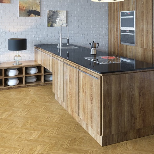 Паркет Ёлка CorkStyle Chevron Chevron Gold Дизайнерский (Гладкая) 1235х305 мм 4200200004 - Вид №1