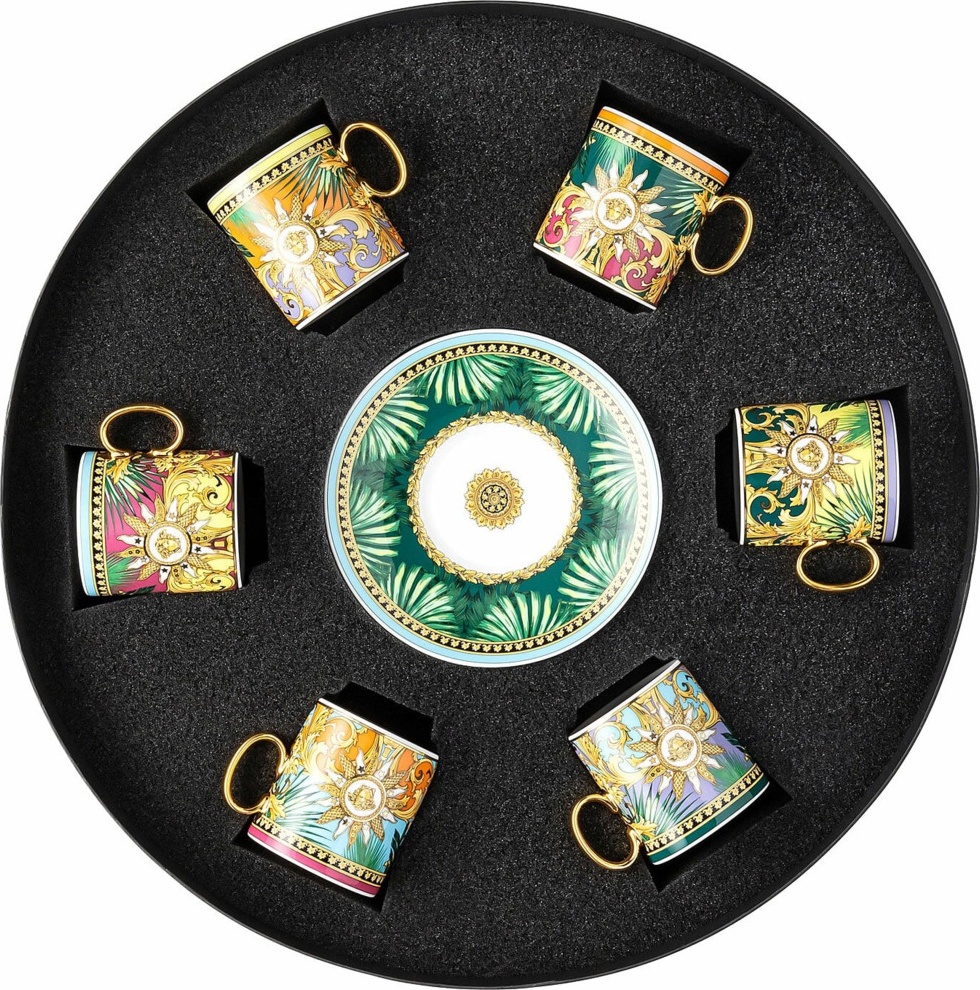 10660703 Rosenthal Versace Набор чашек для эспрессо с блюдцами Rosenthal Versace Мир джунглей 100мл, фарфор, 6 шт, п/к Фарфор 